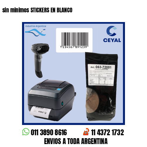 sin minimos STICKERS EN BLANCO