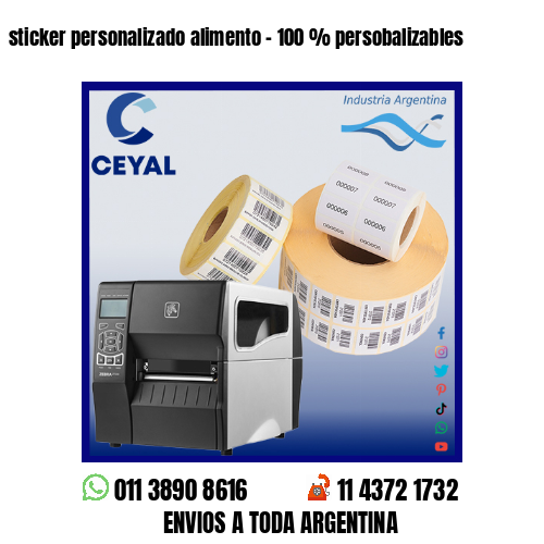 sticker personalizado alimento - 100 % persobalizables