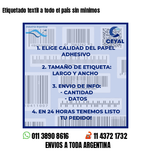 Etiquetado textil a todo el país sin minimos
