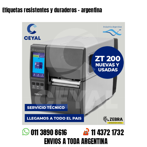 Etiquetas resistentes y duraderos – argentina