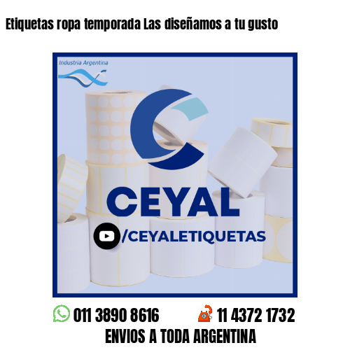 Etiquetas ropa temporada Las diseñamos a tu gusto