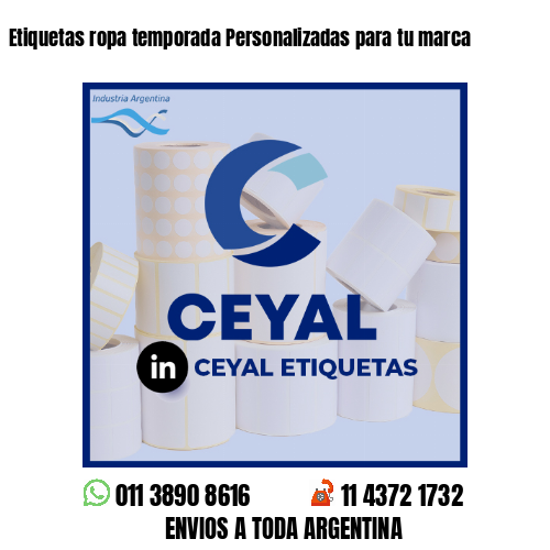 Etiquetas ropa temporada Personalizadas para tu marca