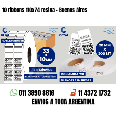 10 ribbons 110x74 resina - Buenos Aires