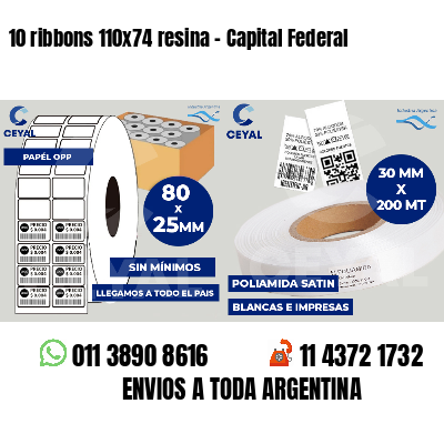 10 ribbons 110x74 resina - Capital Federal