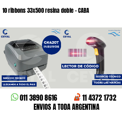 10 ribbons 33x500 resina doble - CABA