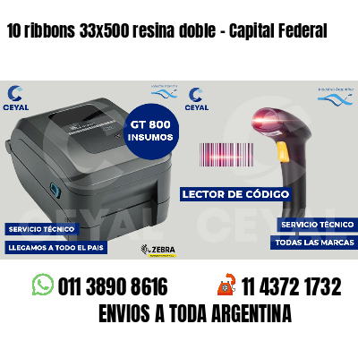 10 ribbons 33x500 resina doble - Capital Federal