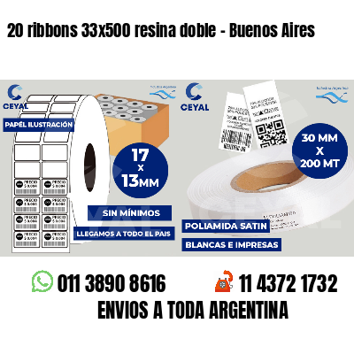 20 ribbons 33x500 resina doble - Buenos Aires