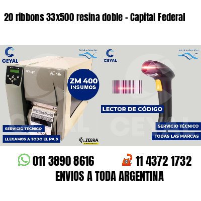 20 ribbons 33x500 resina doble - Capital Federal
