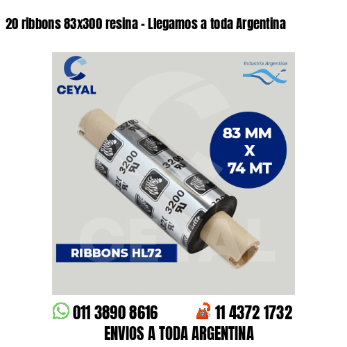 20 ribbons 83×300 resina – Llegamos a toda Argentina