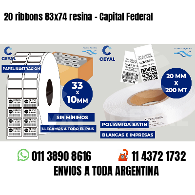 20 ribbons 83x74 resina - Capital Federal