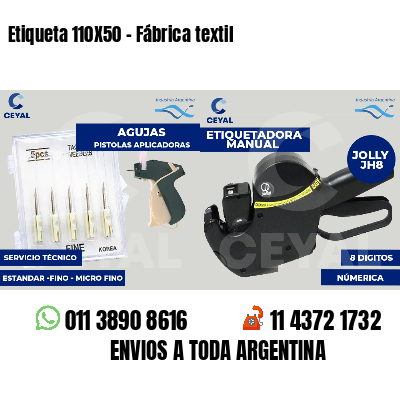 Etiqueta 110X50 - Fábrica textil