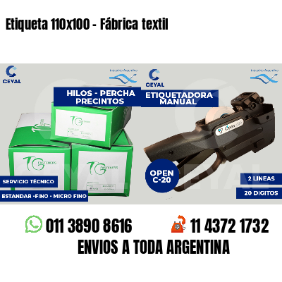 Etiqueta 110x100 - Fábrica textil