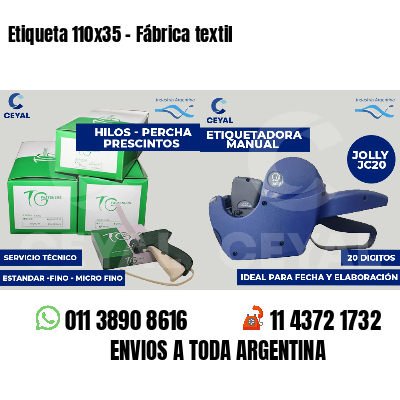 Etiqueta 110x35 - Fábrica textil