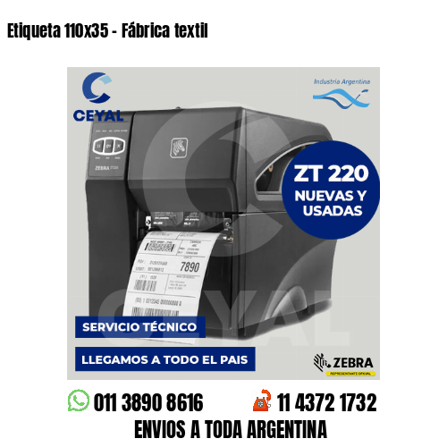 Etiqueta 110×35 – Fábrica textil
