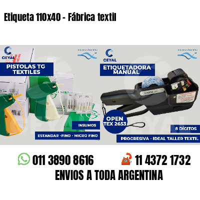 Etiqueta 110x40 - Fábrica textil