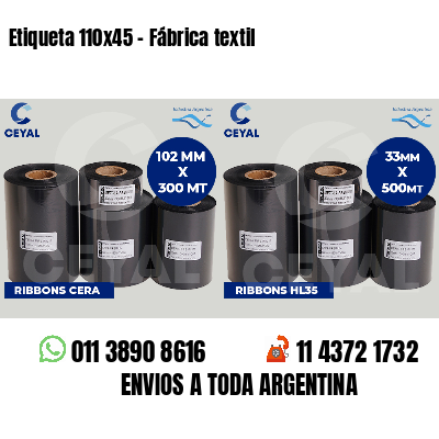 Etiqueta 110x45 - Fábrica textil