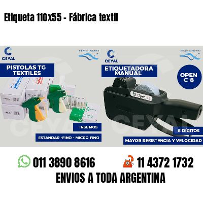 Etiqueta 110x55 - Fábrica textil