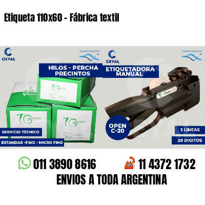Etiqueta 110x60 - Fábrica textil