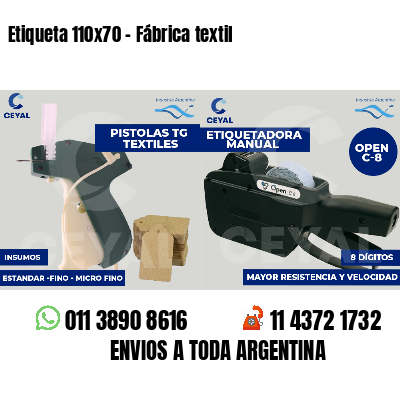 Etiqueta 110x70 - Fábrica textil
