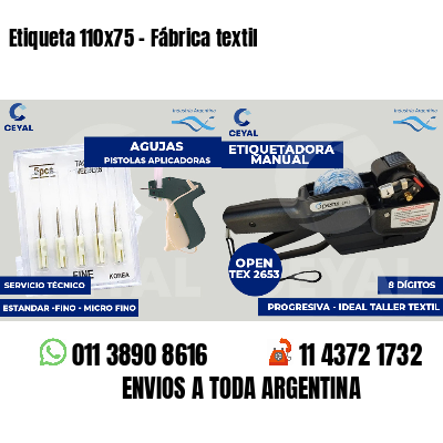 Etiqueta 110x75 - Fábrica textil