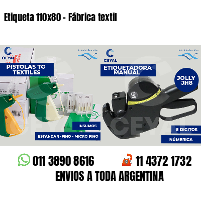 Etiqueta 110x80 - Fábrica textil