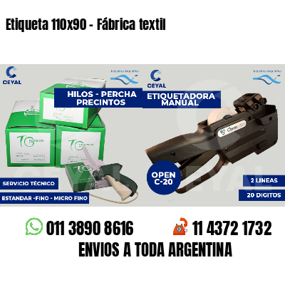 Etiqueta 110x90 - Fábrica textil