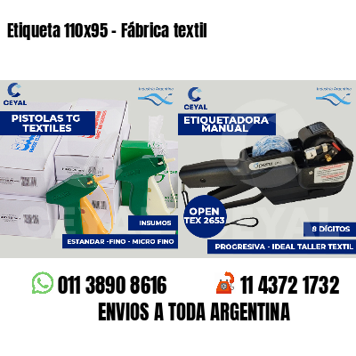 Etiqueta 110x95 - Fábrica textil