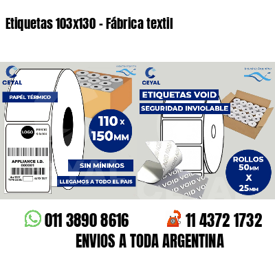 Etiquetas 103x130 - Fábrica textil