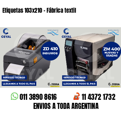 Etiquetas 103x210 - Fábrica textil