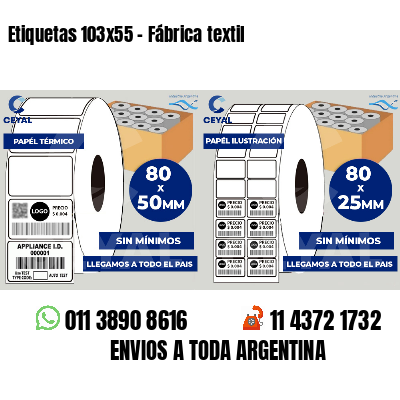 Etiquetas 103x55 - Fábrica textil