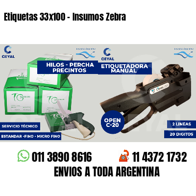 Etiquetas 33x100 - Insumos Zebra 