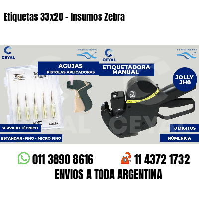 Etiquetas 33x20 - Insumos Zebra 