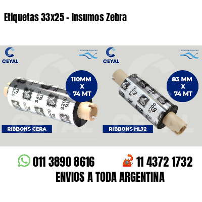 Etiquetas 33x25 - Insumos Zebra 