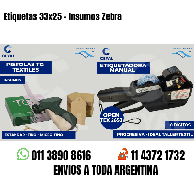 Etiquetas 33x25 - Insumos Zebra 
