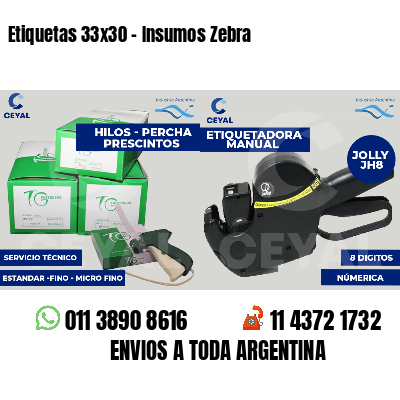 Etiquetas 33x30 - Insumos Zebra 