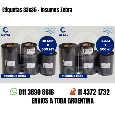 Etiquetas 33x35 - Insumos Zebra 