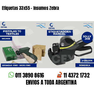 Etiquetas 33x55 - Insumos Zebra 