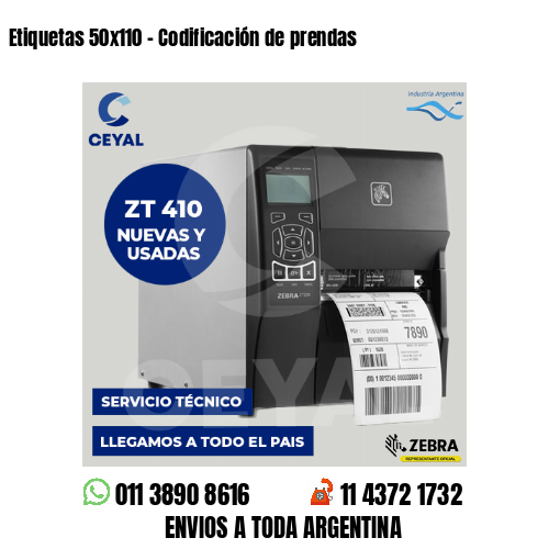 Etiquetas 50×110 – Codificación de prendas