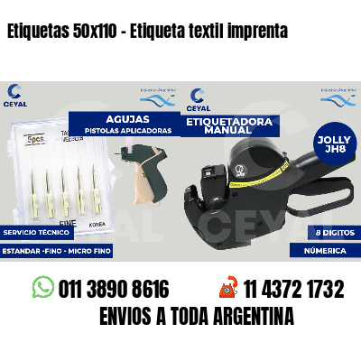 Etiquetas 50x110 - Etiqueta textil imprenta