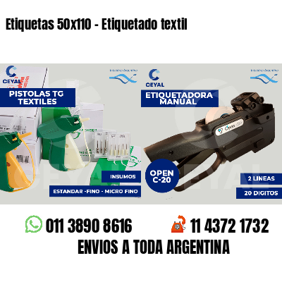 Etiquetas 50x110 - Etiquetado textil