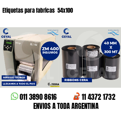 Etiquetas para fabricas  54x100