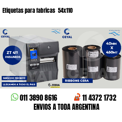 Etiquetas para fabricas  54x110