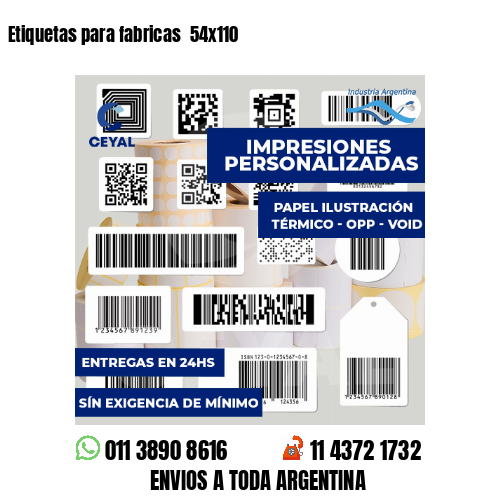 Etiquetas para fabricas  54x110