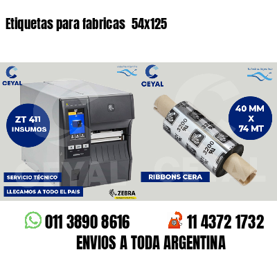 Etiquetas para fabricas  54x125