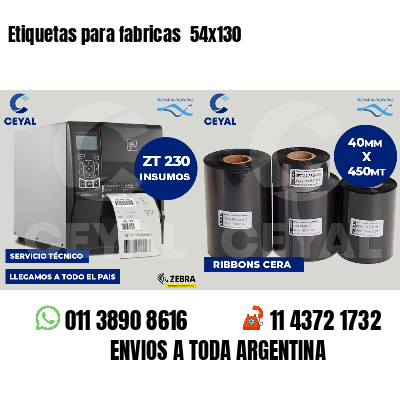 Etiquetas para fabricas  54x130