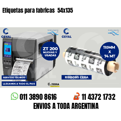 Etiquetas para fabricas  54x135