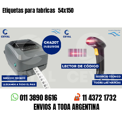 Etiquetas para fabricas  54x150