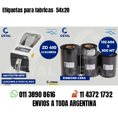 Etiquetas para fabricas  54x20