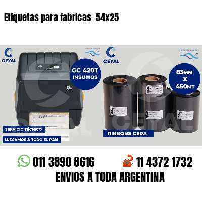 Etiquetas para fabricas  54x25