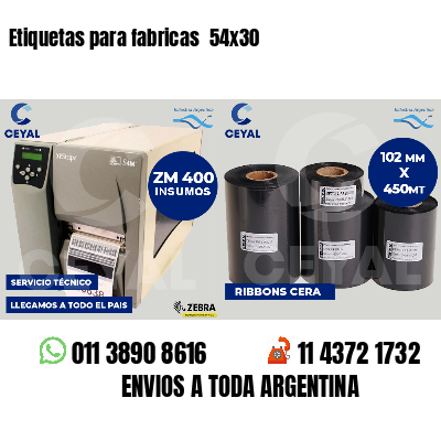 Etiquetas para fabricas  54x30